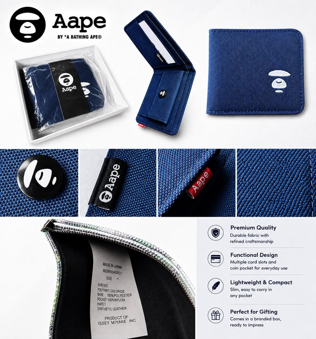APE BY BATHING APE BI FOLD WALLET