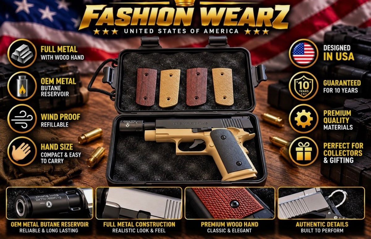 Pistol Shape Full Metal Lighter Gun. OEM New Design with accessories. Guaranteed 10 Years.