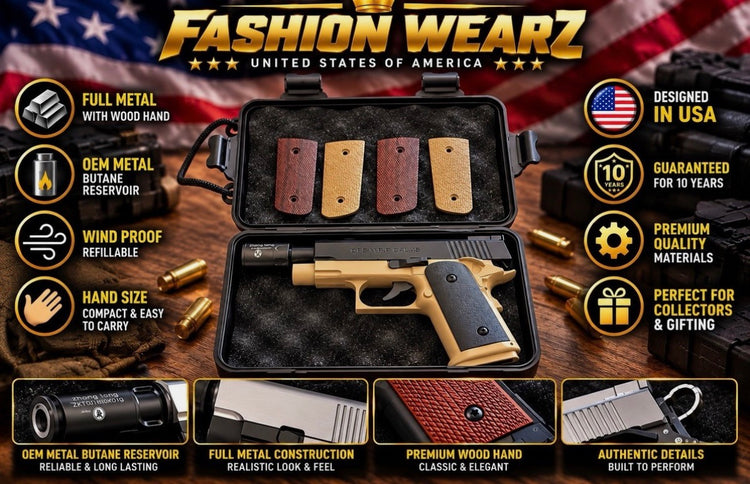 Pistol Shape Full Metal Lighter Gun. OEM New Design with accessories. Guaranteed 10 Years.