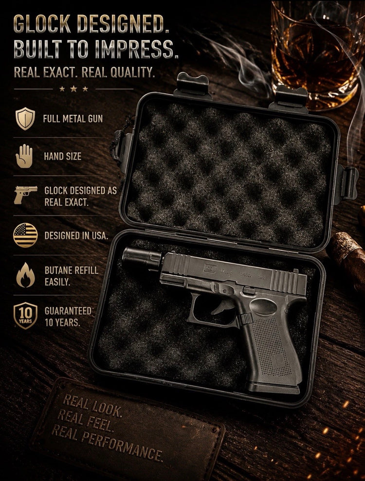 Gun Pistol LIGHTER Metal Jet Torch Flame. Full Glock Metal.